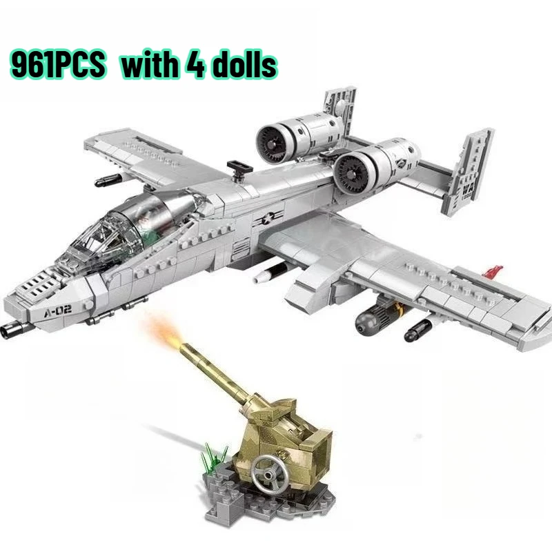 1713pcs Military The A10 F35 Fighter Thunderbolt II Warthog Fighter WW2  Aircraft Soldier Building Blocks Brick Toys Boys Kids