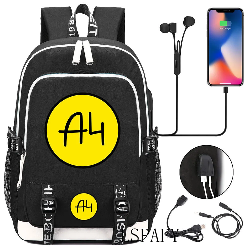 A4 Vlad school bags for girls Boys мерч а4 laptop backpack usb backbag children backpacks Capacity for Teenagers bag pack