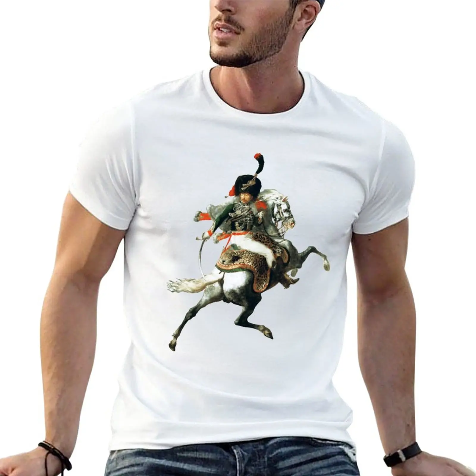 

New Théodore Géricault - The Charging Chasseur T-Shirt plain t-shirt oversized t shirts t shirt man Short sleeve tee men