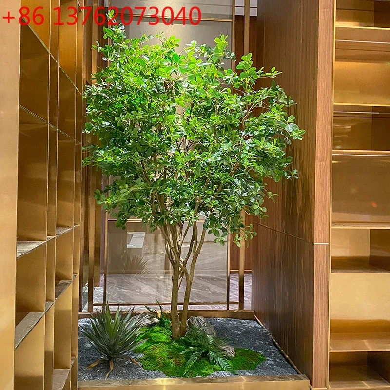 Indoor and outdoor landscaping, bionic green plant decoration, wedding window props, simulated banyan tree