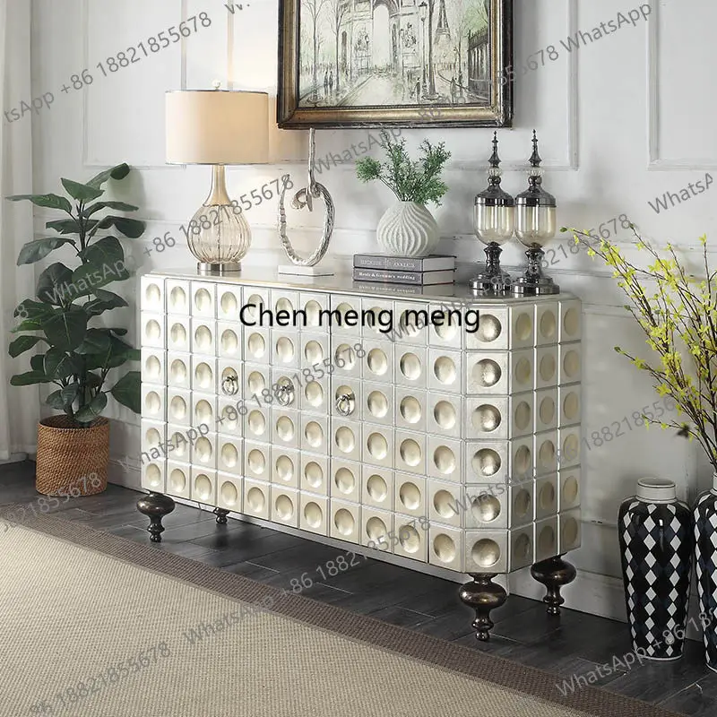 

Light luxury door cabinet villa is simple, entry partition living room dining side solid wood decorative cabinet