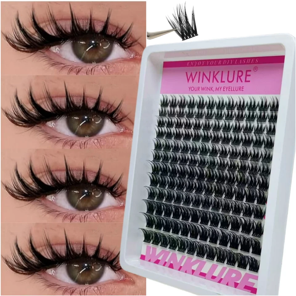WINKLURE clusters de pestañas spikes, extensión manga, esponjosas, naturales, volumen anime, DIY en casa 6