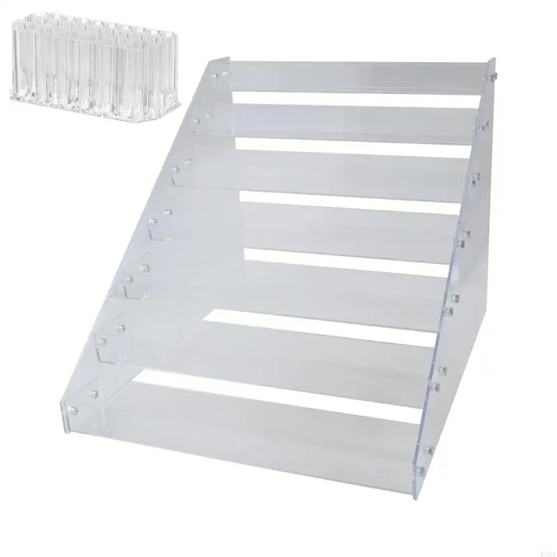 Art Studios Essential Acrylic Paint Rack Paint Tube Organizers Acrylic 7 Layer Stand with Brush Section for Art Supplies KXRE