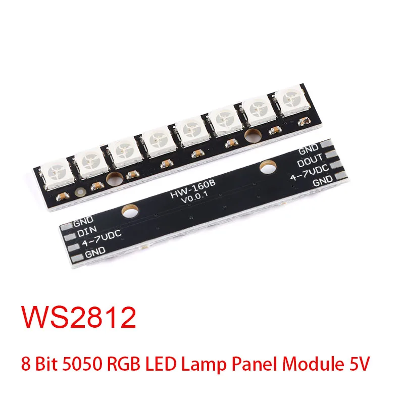 8*1Bit 8 Bits WS2812 WS 2811 5050 RGB Full LED Lamp Panel Module 5V WS2812B Rainbow LED Precise For Arduino 8 Channel Lights