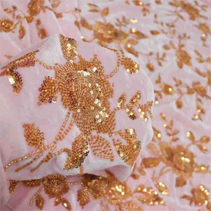 

Silk fabric three-dimensional flower bead tube sequin embroidery windbreaker wedding dress women's clothing
