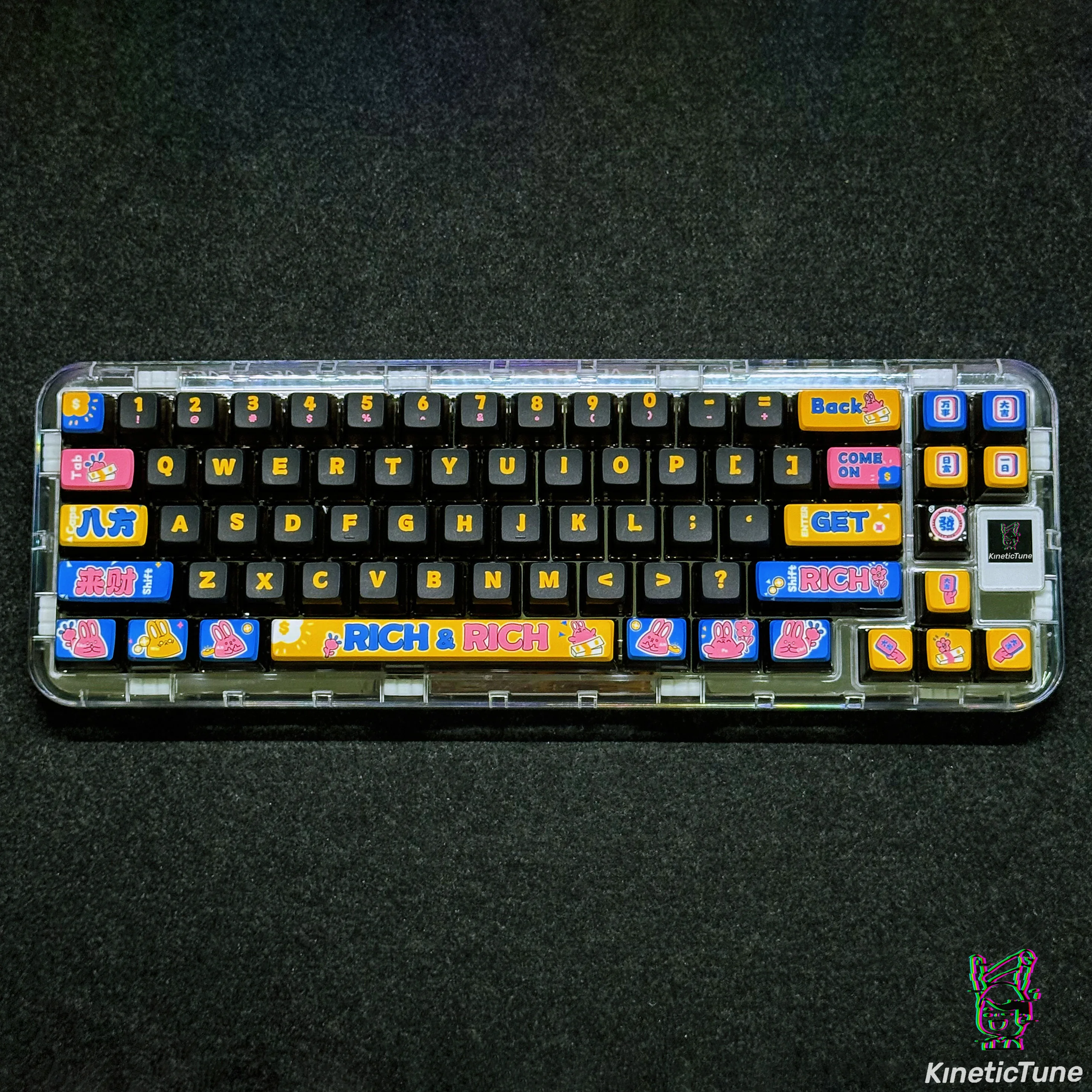 Bafanglai Keycap Puding Penetrasi Empat Sisi Adaptor Sublimasi PBT Keyboard Sumbu Magnetik 68/75/84/87/98