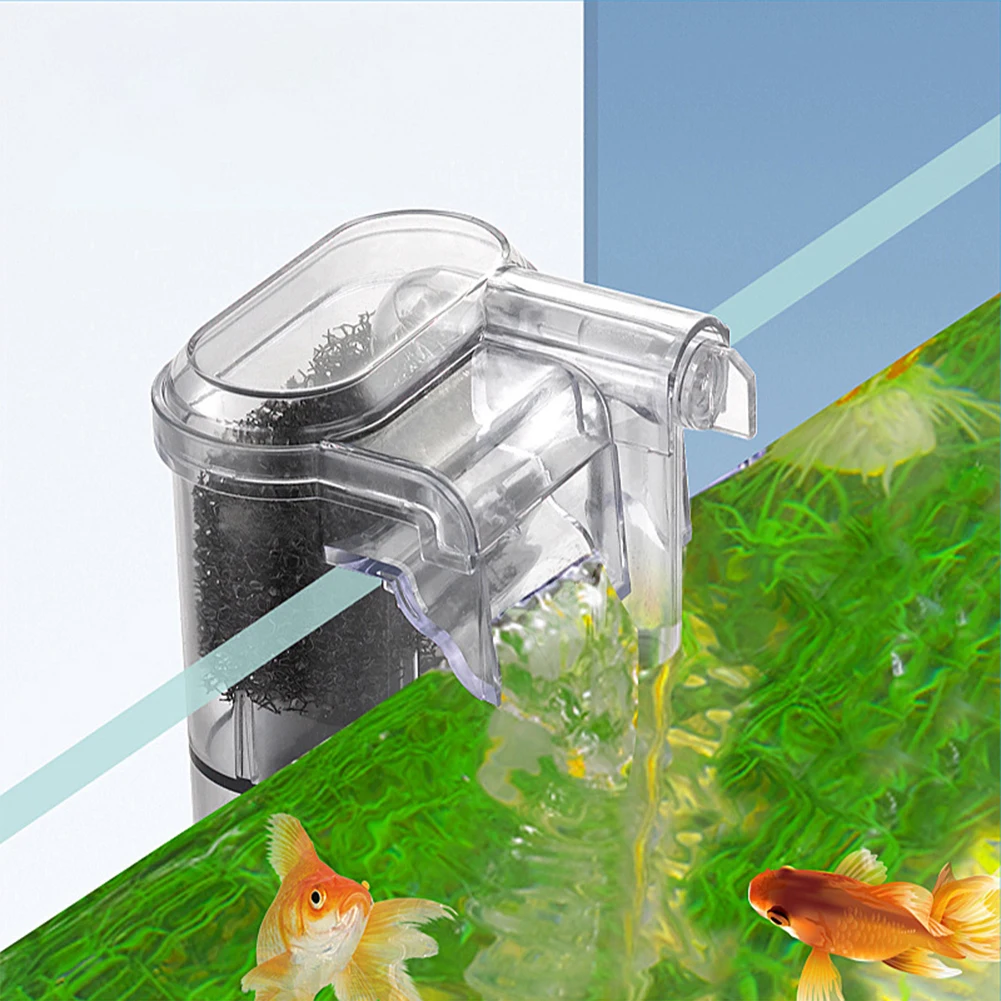 Fish Tank Suspended Filter Mini Filter Adjustable Water Flow Hang Up Filter Water Pump USB Plug In Fish Tank Accessories