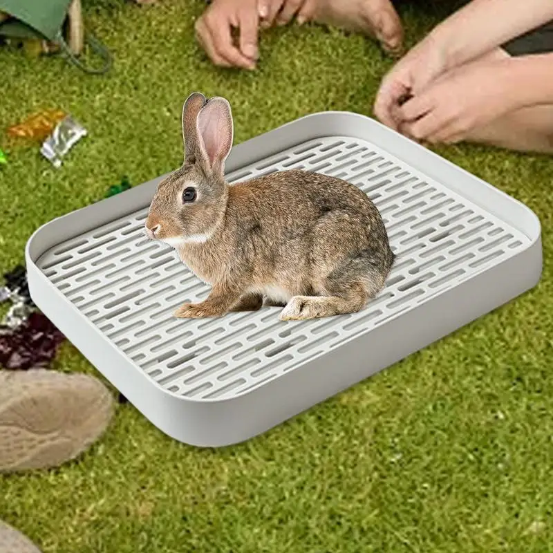 Bunny Potty Box Square Cage Box Potty Trainer Sturdy Bunny Box Litter Pan Pet Pan Toilet For Adult Guinea Pigs Rabbits Hamster