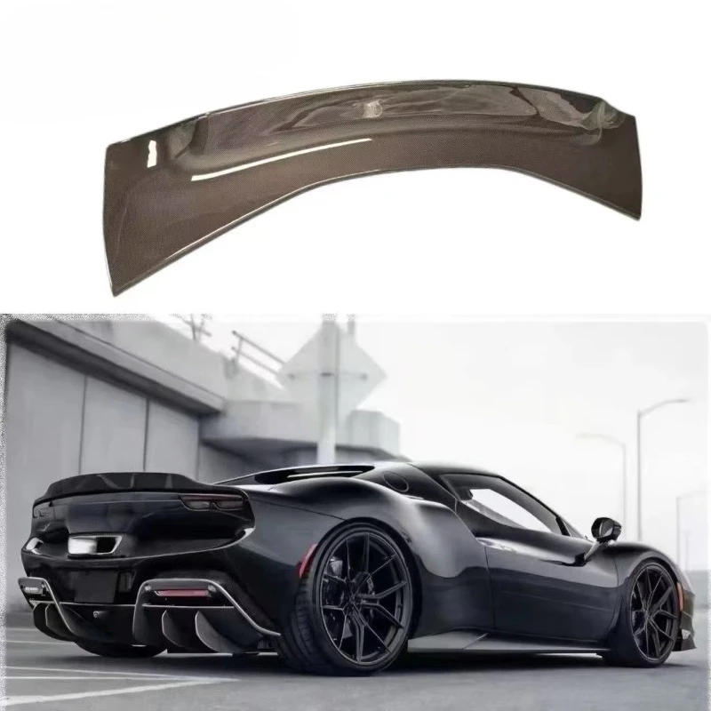 for 296 GTB GTS Dry Carbon Fiber Full Set Body Kit with Anterior Lip Diffuser Spoiler Side Skirt