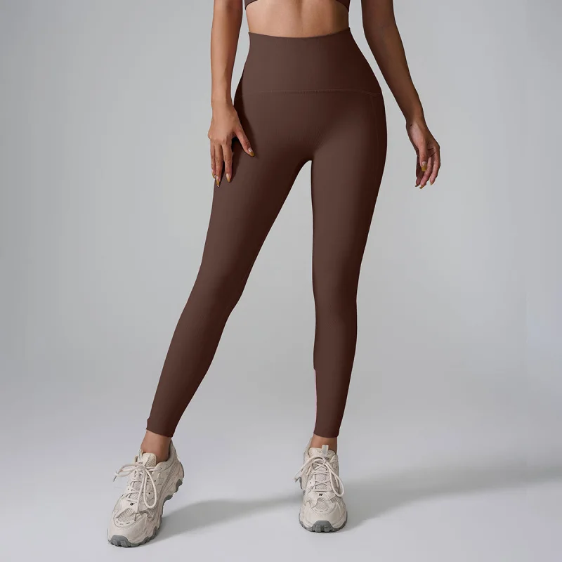 FUBEIKE Seamless Solid Color Tight Pants Thermal Leggings Women Legging Femmes Tights For Girls Line High Waist Hip Trousers