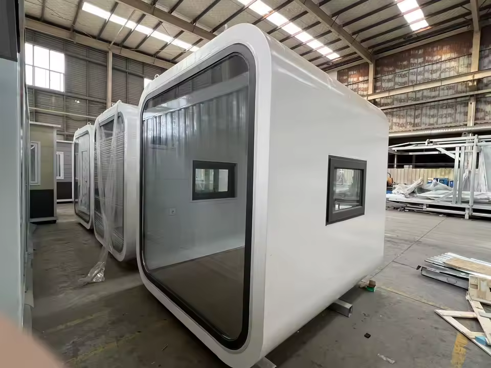 Prefab Apple Capsule Office Container House Tiny Office Cabin image