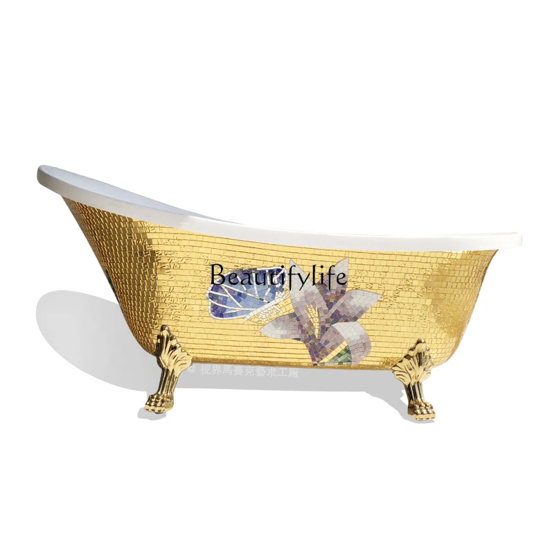 Handmade Custom European New Style Imperial Concubine Bathtub Independent Acrylic Mosaic Pearlescent Household