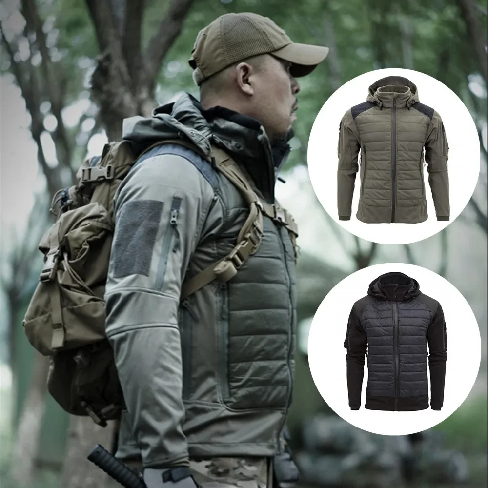 Outdoor Tactical Softshell Hunting Jackets Autumn Winter Men's Windproof Waterproof Warm Hiking Jackets Cotton Chaquetas Hombre