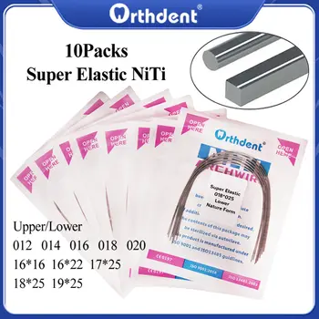 100 ks zubních niti oblouků super elastických ortodontických oblouků drátěných rovnátek kulatých obdélníkových přírodních tvarů, stomatologické příslušenství 8 nejlepší prodej zubní rovnátka - №4