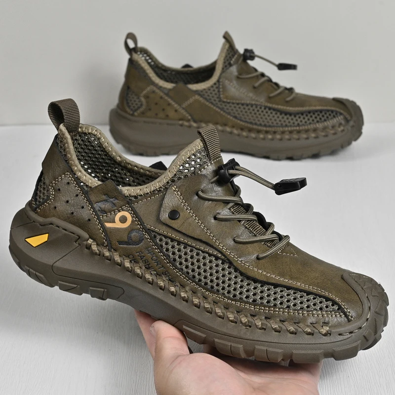 Leisure Walk Men Summer Sneakers Breathable Mesh Casual Shoes Athletic Running Walking Shoes Quick Dry Wading Aqua Shoes Sandals