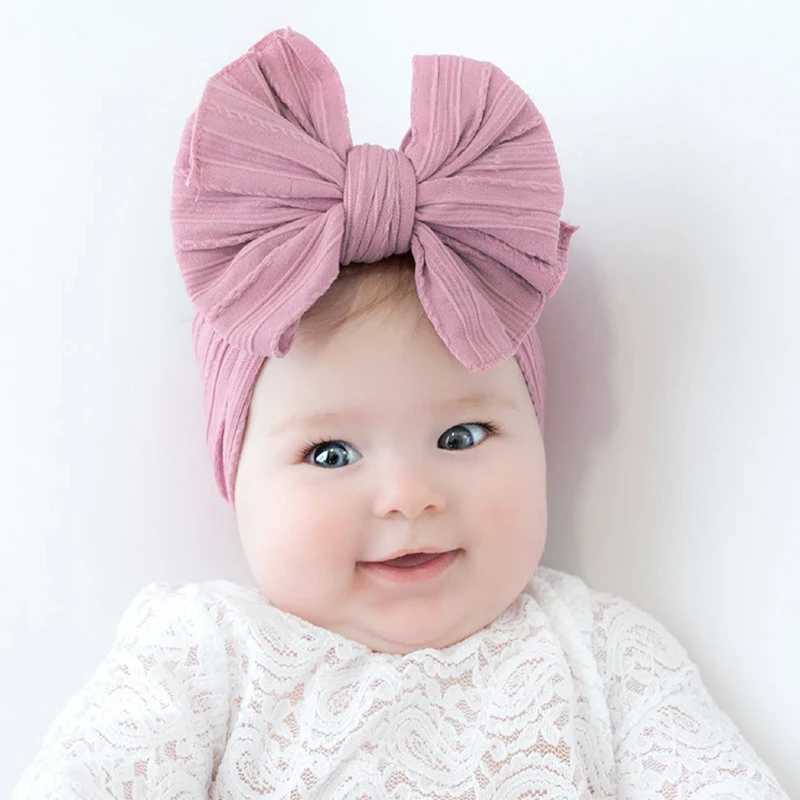 

Cute Knit Baby Headband for Girl Bow Newborn Elastic Soft Nylon Baby Girl Headbands Infant Turban Hair Accessories Kids Headwear
