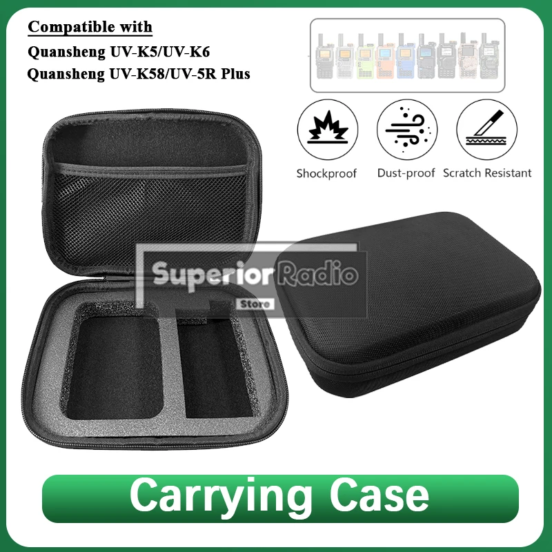 Quansheng UV-K6 Walkie Talkie Carrying Case UV-K5 UV-K5(8) Handbag Storage Box For Quansheng UV-5R Plus Radio Launch Hunting Bag