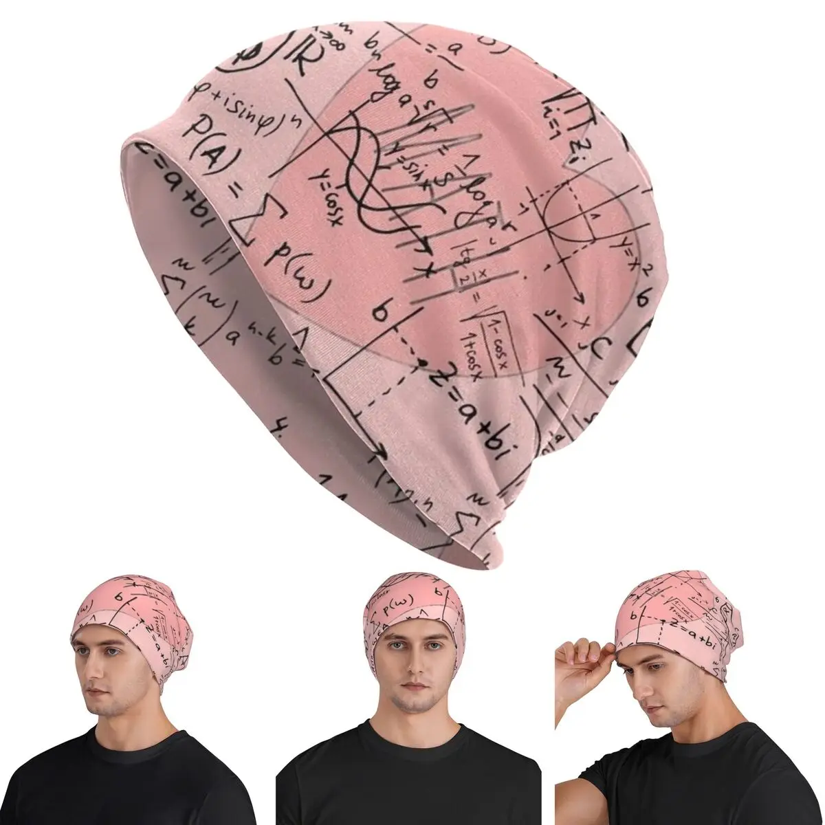 Mathematics Formulas Math Numbers Unisex Adult Beanies Caps Knitted Bonnet Hat Warm Hip Hop Autumn Winter Outdoor Skullies Hats