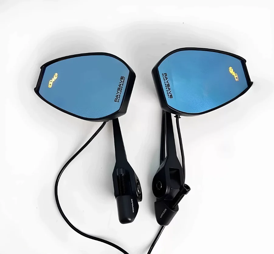 A pair of motorcycle blind spot mirrors with turn signal mirrors, 12V  suitable for motorcycle blind spot monitoring systems