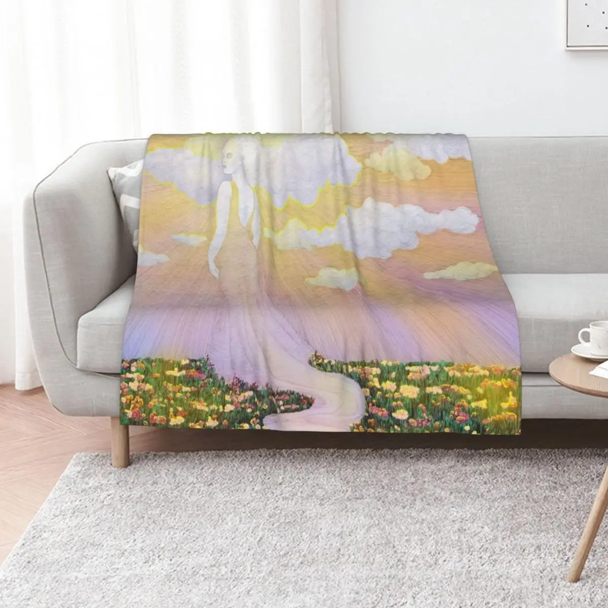 

Dawn Spirit of the River and Sky Throw Blanket Hair Plush blankets and throws For Decorative Sofa Blankets
