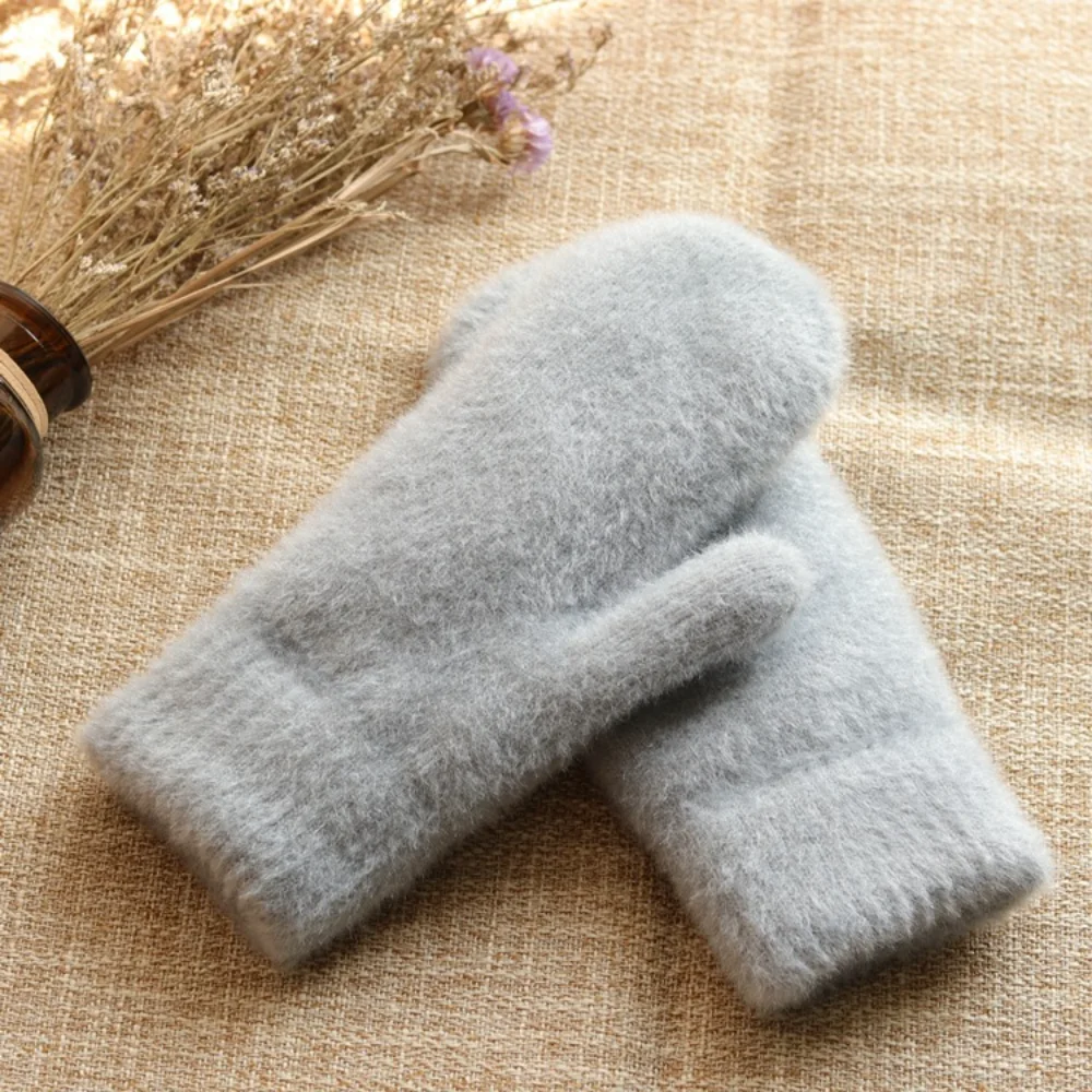 Women Winter Gloves with Thick Velvet Insulation Korean Version with Fingers Autumn and Winter Anti Cold and Warm Riding Gloves