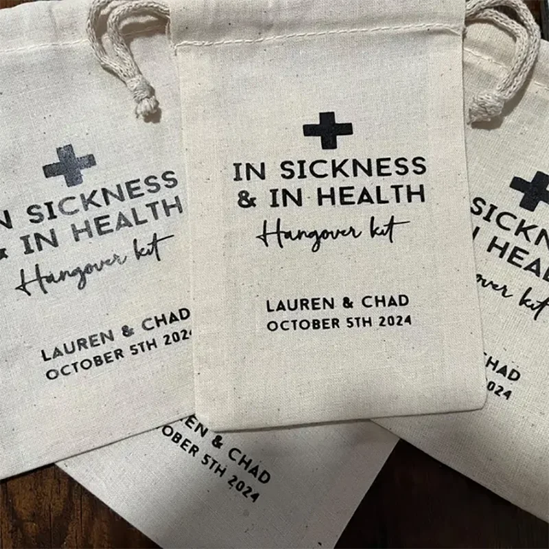 5pcs personalized Wedding Hangover Kit Bridal Party Favor Hangover Recovery Kit Bags for Bride Tribe Bachelorette Party Supplies