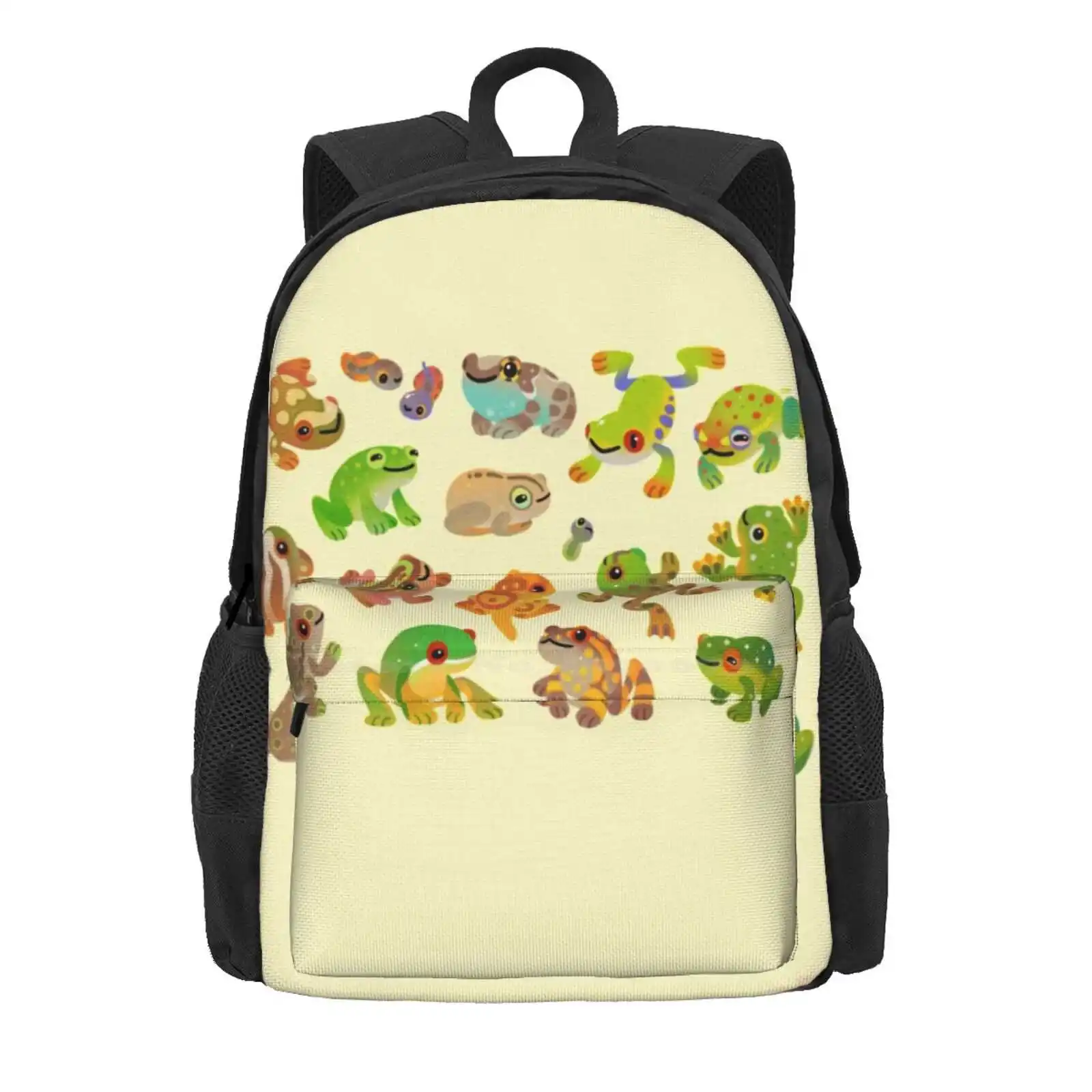 Tree Frog Hot Sale Schoolbag Backpack Fashion Bags Cottagecore Animal Cute Pikaole Amphibian Tadpole Tropical Summer Red Eyed