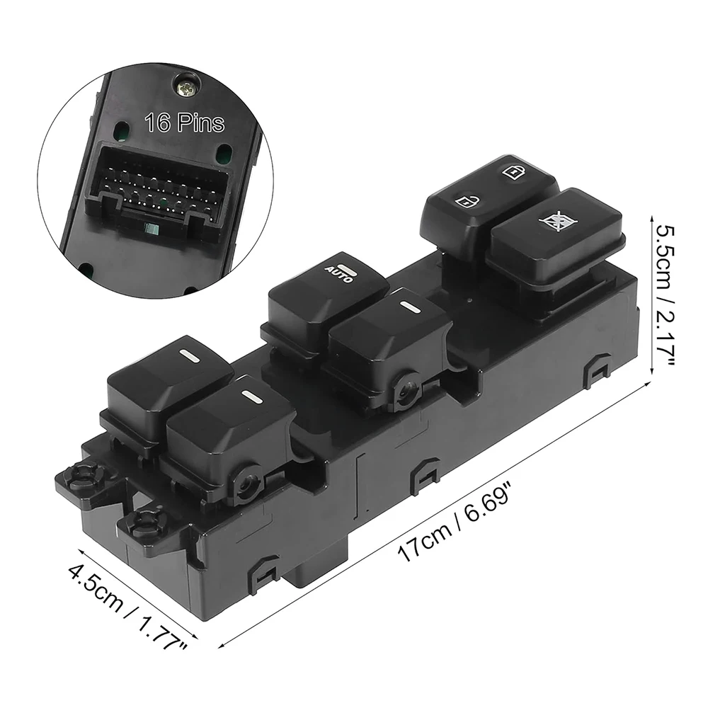 Front Left Window Switch Lifter Control Button for Kia Picanto 2011 2012 2013 2014 2015 2016 935701Y200 93570-1Y200 16 Pins