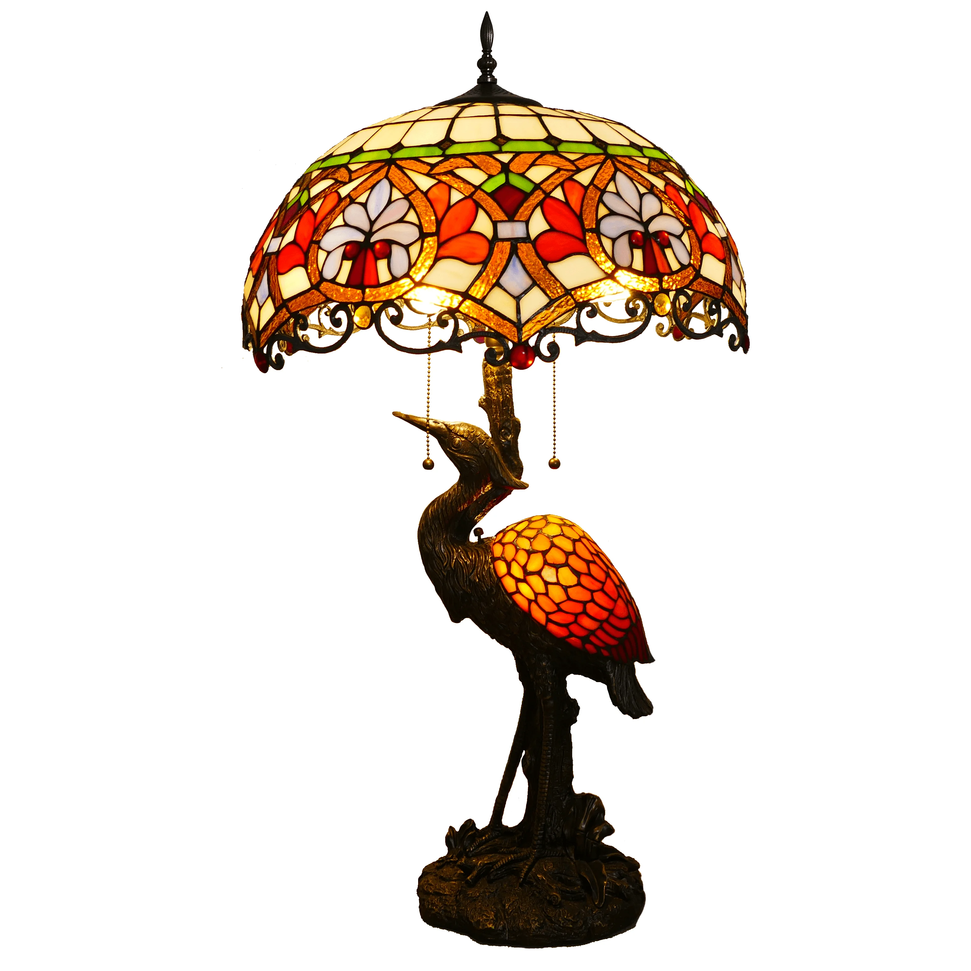 

Настольная лампа в американском стиле для гостиной, спальни, кабинета, отеля, с абажуром из стекла ручной работы, создающая теплую ретро-атмосферу, декоративная