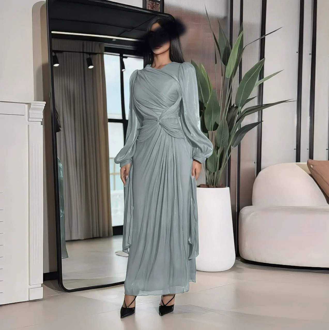 Langes Kleid aus Saudi-Arabien, langes Robenkleid aus dem Nahen Osten in Dubai, modisches muslimisches Damenkleid, Kleid mit glitzernder Taille