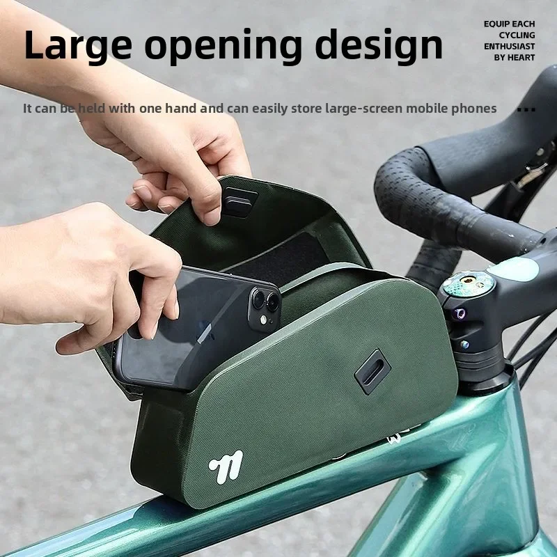 West Rider 自転車アッパーチューブバッグマウンテンロードバイクツール収納バッグポータブルコンパクト磁気フリップバッグ機器