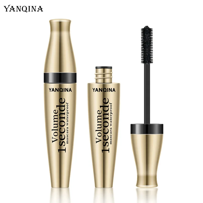 YANQhr-Mascara étanche Yanqina Gold Tube, brosse en silicone, mince et sans bavure, mascara 3D 3 en 1