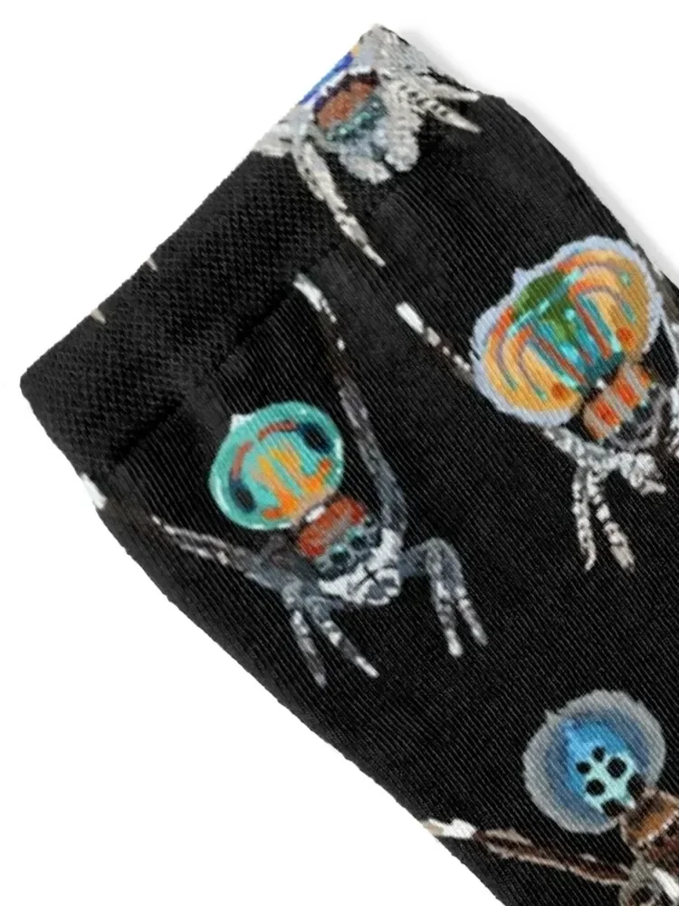 Colourful cute peacock jumping spiders Socks compression shoes Ladies Socks Men's