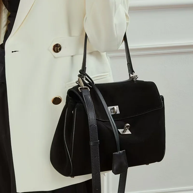 

New Leather Handbag Genuine Cowhide Tote Bag High Quality Large Capacity Shoulder Bag Crossbody Underarm Size Women's bag