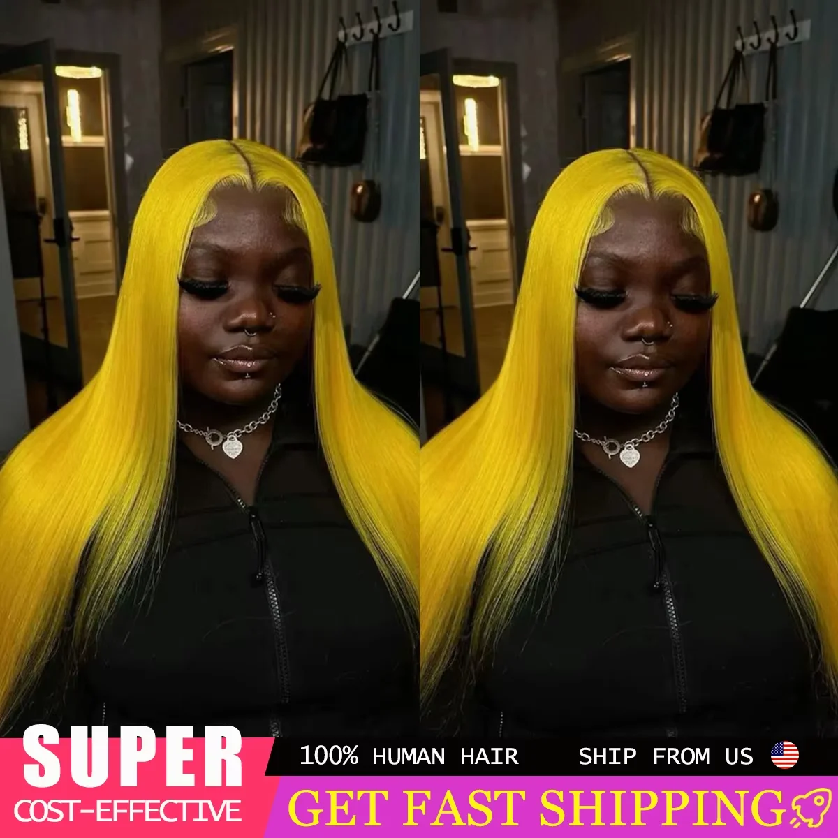 

200 Density Yellow Lace Front Colored Wigs Human Hair 13x6 Hd Transparent Lace Frontal Wig 36 Inch 100% Brazilian Wig For Women