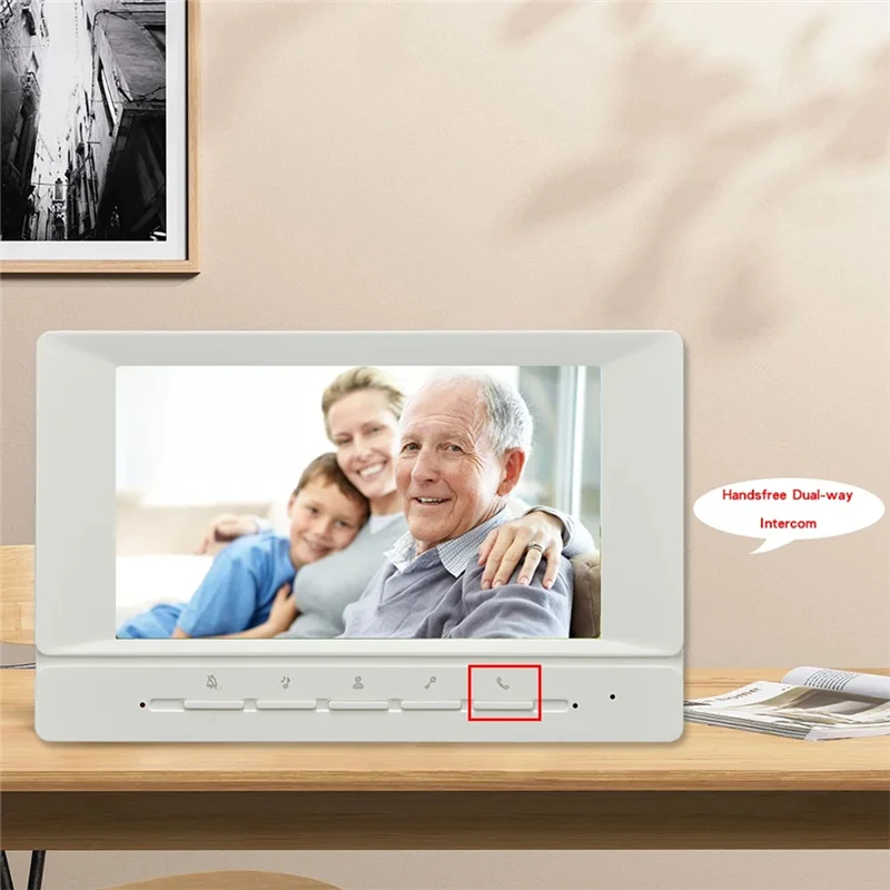 T24C Video Intercom System Video Doorbell System Kits 7 Inches Support Unlock Monitoring For Villa Home US Plug