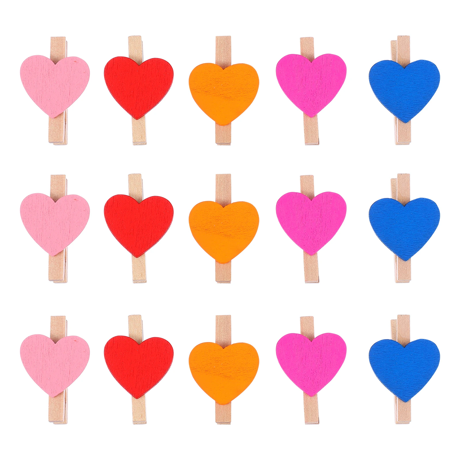 

100 pcs Heart Wooden Clips Wooden Clothespin Mini Size Perfect for Photos Gifts Home Decor ClothespinsColors
