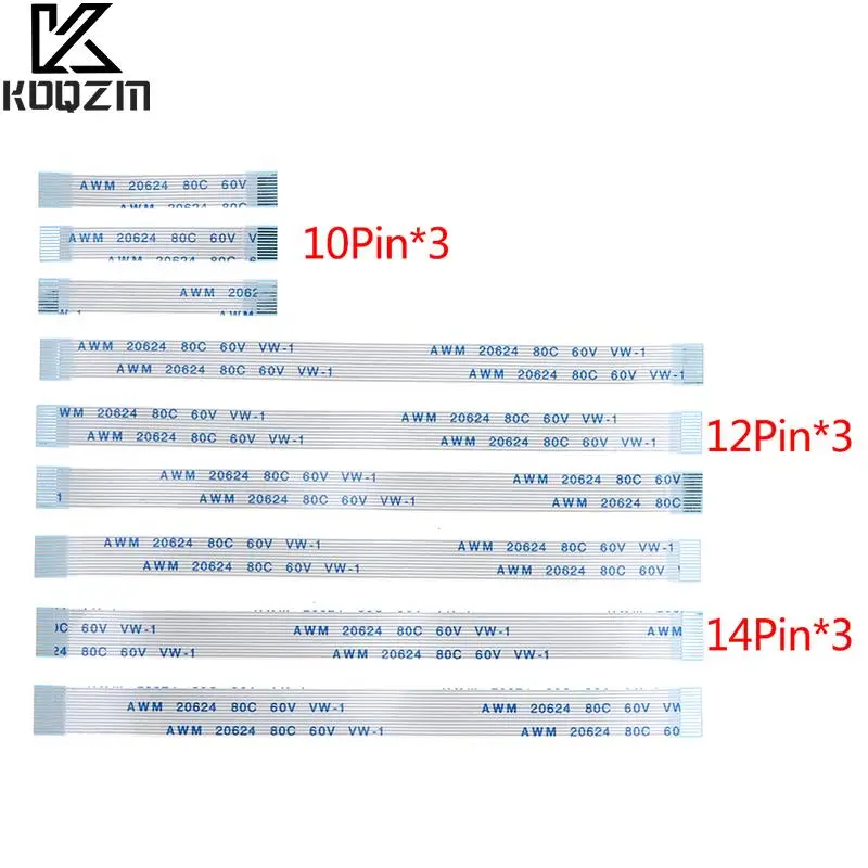 9PCS For Controller 12 14 Pin Charging Board Power Switch Cable &10pin Touch Pad Flex Ribbon Cable
