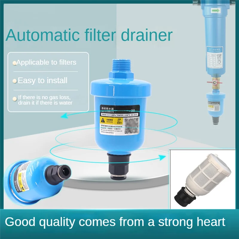 

AT44-AD202 Pneumatic Air Compressor Valve Automatic Drain Air Trap Mini Cup Air Compressor Float Type Automatic Drain Valve