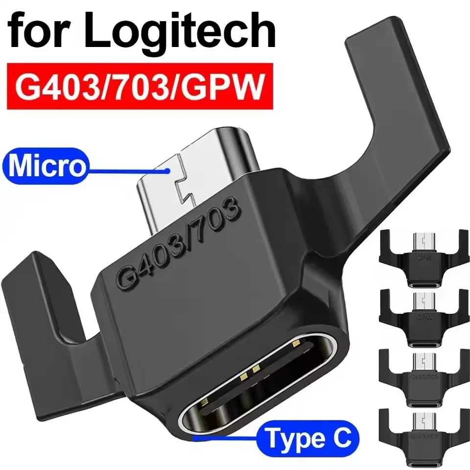 Type C To Micro USB Adapters Female To Male Charging Connectors for Logitech G403/703 GPW 1/2 Gaming Mouse USB-C Converter