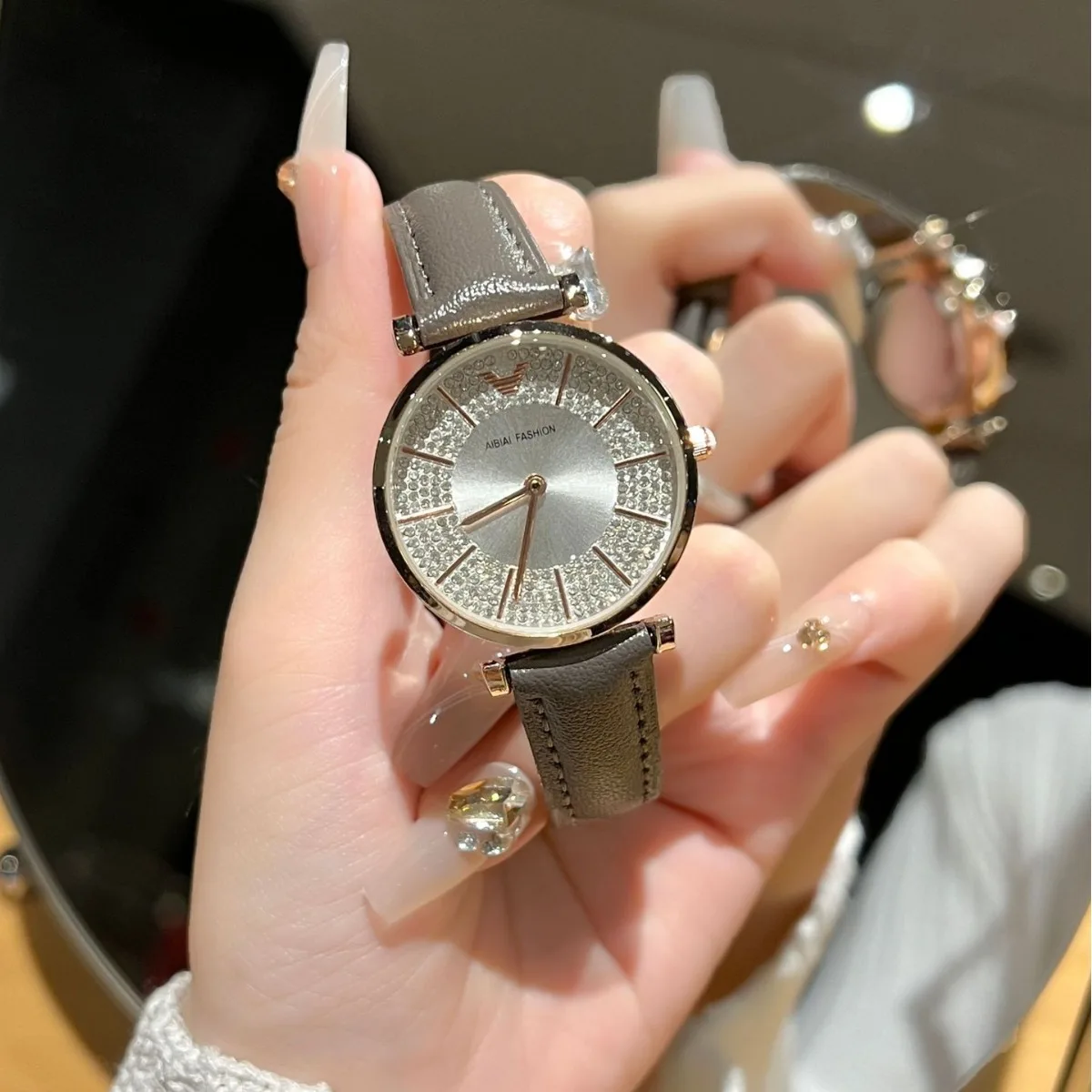 KAIRIS Women's Two Tone Quartz Watch Crystal Dial Stainless Steel Bracelet Elegant Luxury Wristwatch for Ladies