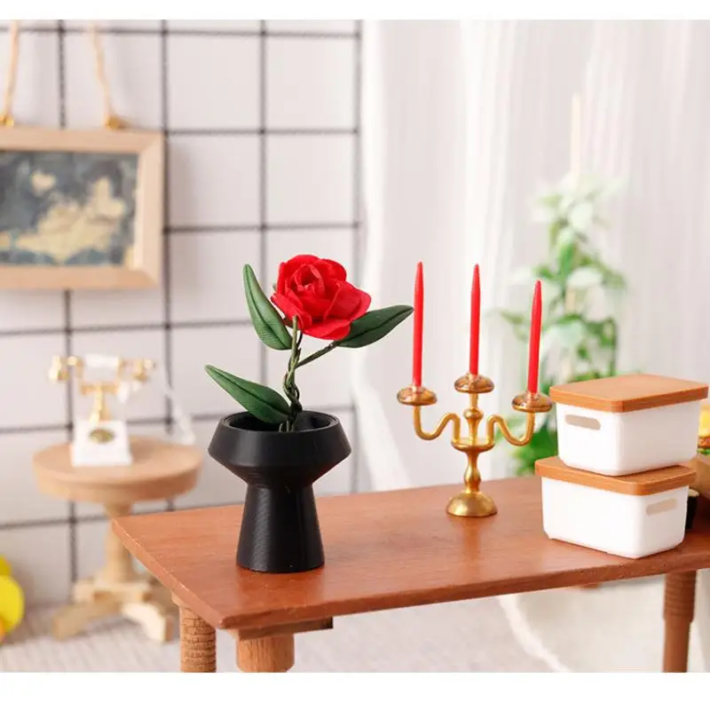 3 قطعة دمية لتقوم بها بنفسك نموذج مصغر ديكور المنزل اناء للزهور زخرفة غرفة المعيشة الديكور الجدول الزهور المائية زهرية