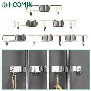 Stainless Steel Wall Mounted Kitchen Bathroom Organization Accessories Towel Storage Hook Broom Hook Holder Mop Organizer Holder