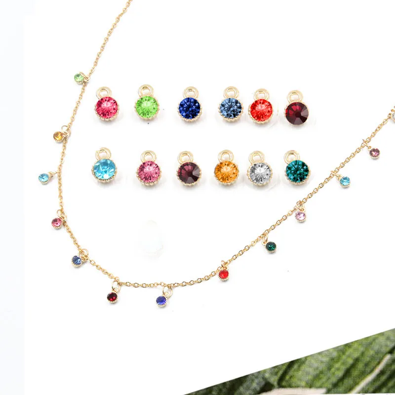 30Pcs 4*6mm 12 Color Mini Small Crystal Metal Rhinestone Charms For Jewelry Making DIY Bracelet Necklace Accessories Findings - Image 3