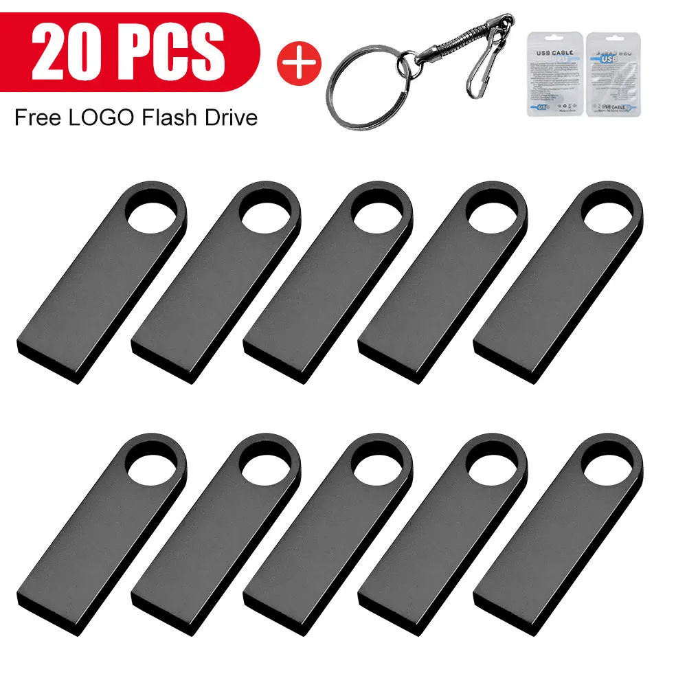 20 unids/lote logotipo gratis Pendrive 128GB USB llave dorada creativa USB 2,0 unidad Flash usb pendrive 4GB 8GB 16GB 32GB 64GB memoria