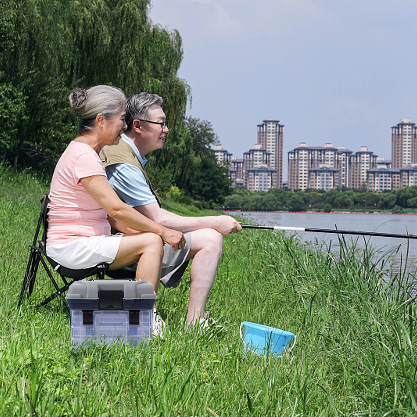 

1pc Bait Box 4-Layers Organizing Tank Large Capacity Tackle Storage Container Portable Fishing Lure Organizer Fishing