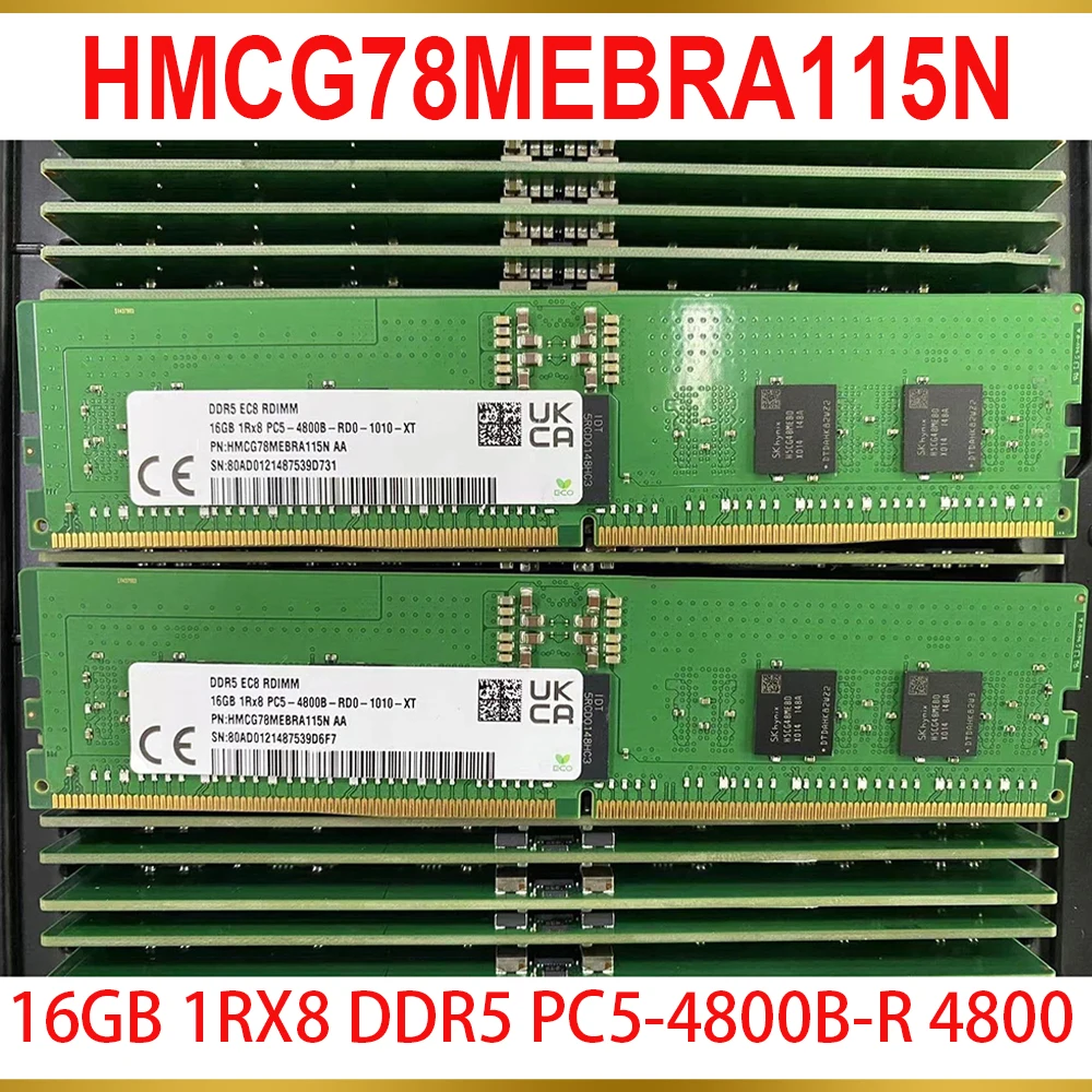 1 Pcs For SK Hynix RAM 16G 16GB 1RX8 DDR5 PC5-4800B-R 4800 HMCG78MEBRA115N