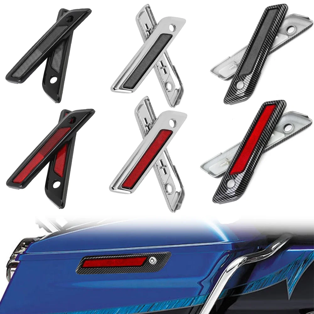 Motorcycle Hard Saddlebag Latch Cover Reflector Outer Lid Hinge For Harley Touring Road Electra Street Glide Road King 2014-2023