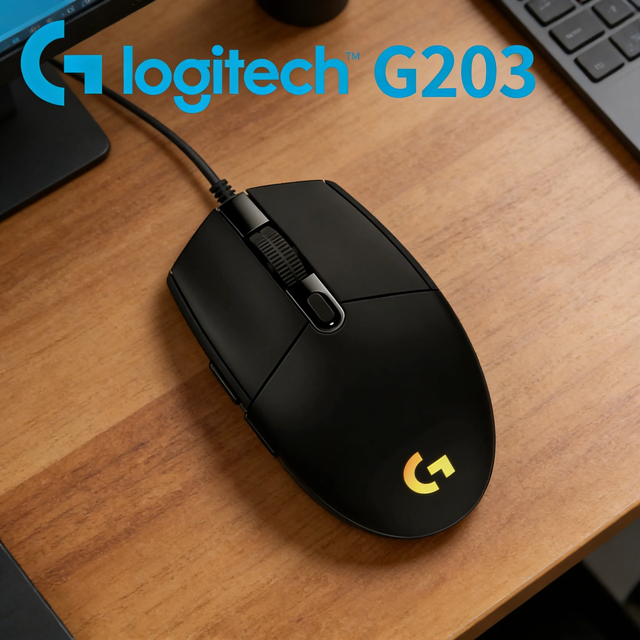 

Проводная игровая мышь Logitech G203, 200-8000 DPI, LIGHTSYNC RGB, 6 кнопок, отклик 1 мс, кабель 2,1 м, 85 г, прочная конструкция