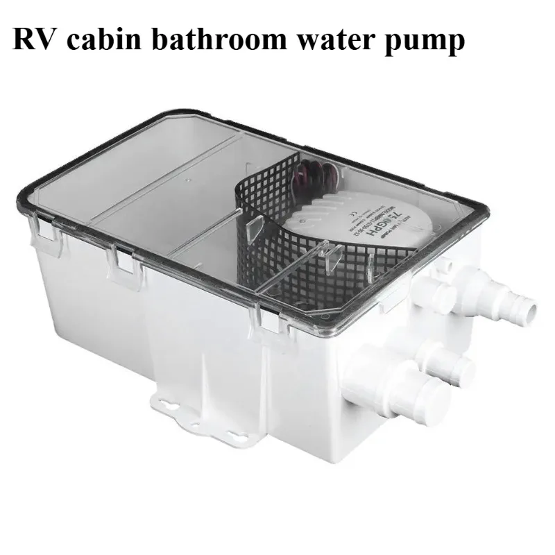 12V/24V 750GPH Car Shower Sump Pump System Boat RV Bilge Marine Multi Port Drain Box For Marine Yacht Boat RV Caravan